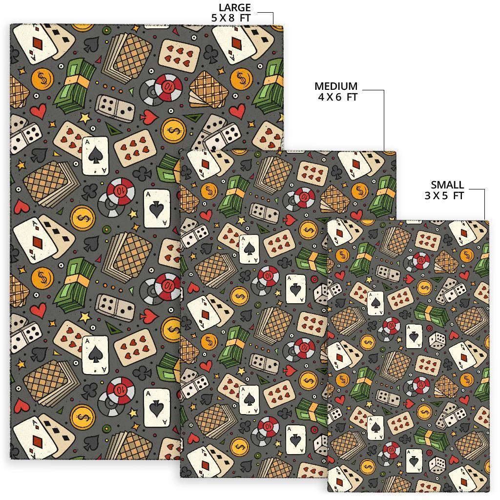 Poker Casino Pattern Print Floor Mat-grizzshop