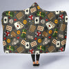 Poker Casino Pattern Print Hooded Blanket-grizzshop