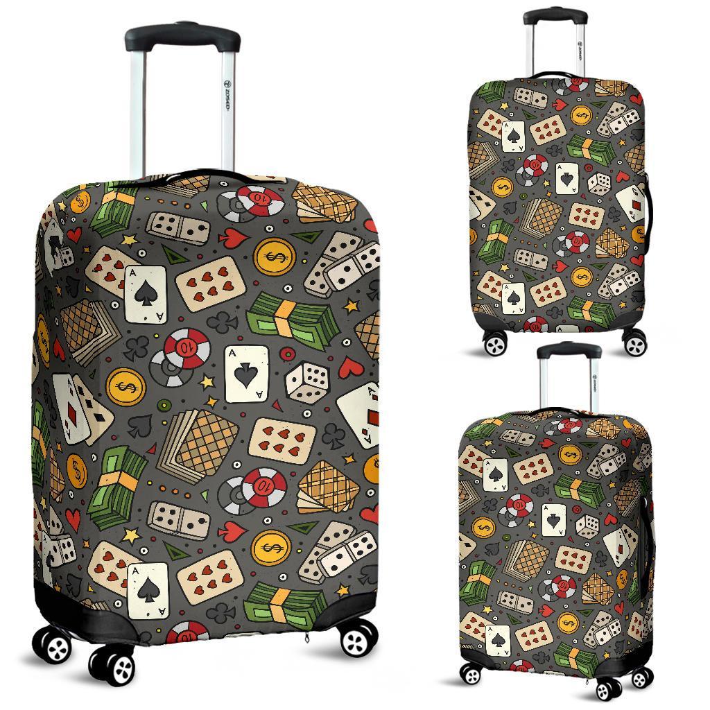 Poker Casino Pattern Print Luggage Cover Protector-grizzshop