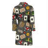 Poker Casino Pattern Print Men Long Robe-grizzshop