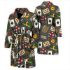 Poker Casino Pattern Print Men Long Robe-grizzshop