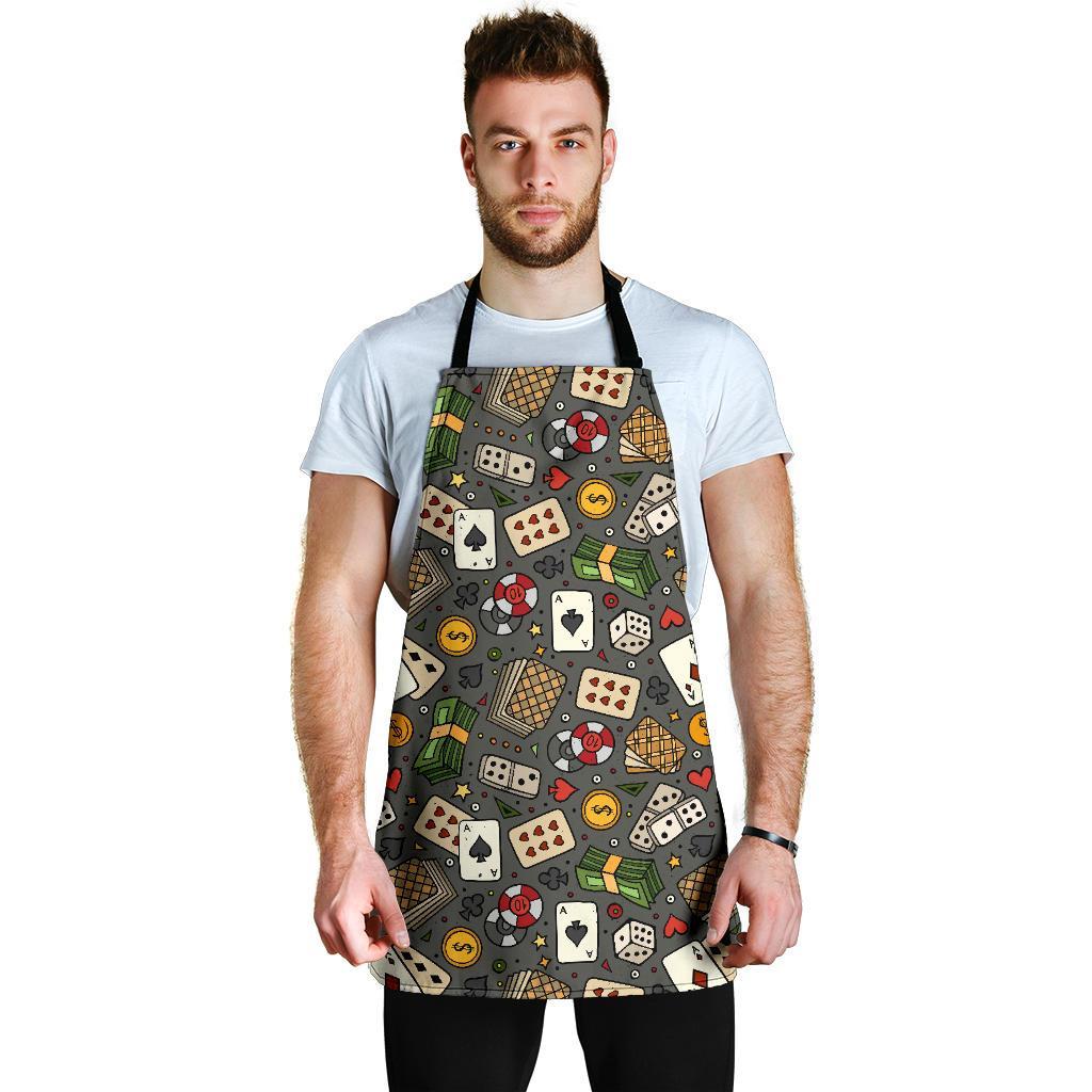 Poker Casino Pattern Print Men's Apron-grizzshop