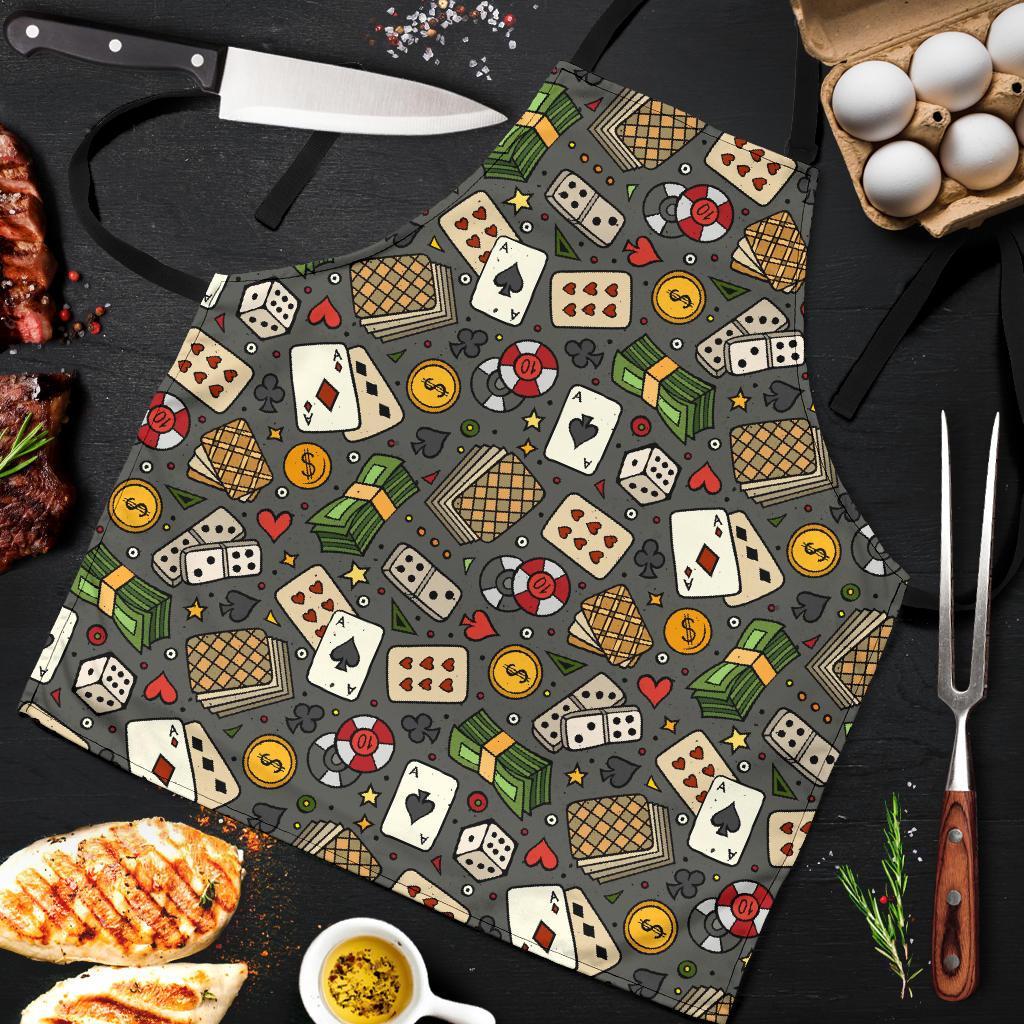 Poker Casino Pattern Print Men's Apron-grizzshop