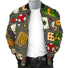 Poker Casino Pattern Print Men's Bomber Jacket-grizzshop