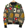 Poker Casino Pattern Print Men's Bomber Jacket-grizzshop