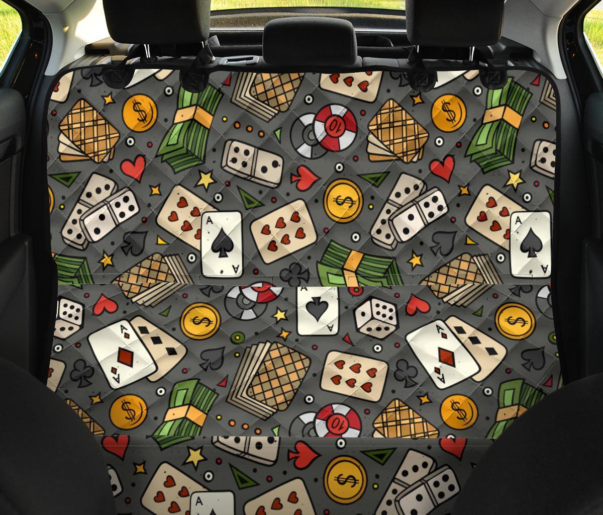 Poker Casino Pattern Print Pet Car Seat Cover-grizzshop