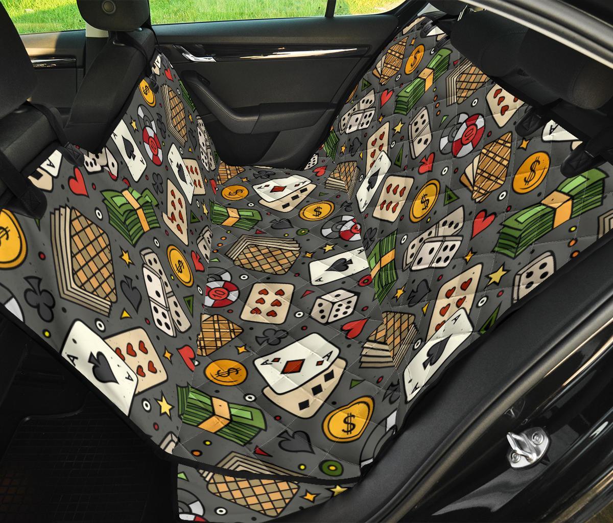 Poker Casino Pattern Print Pet Car Seat Cover-grizzshop