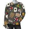 Poker Casino Pattern Print Women's Sweatshirt-grizzshop