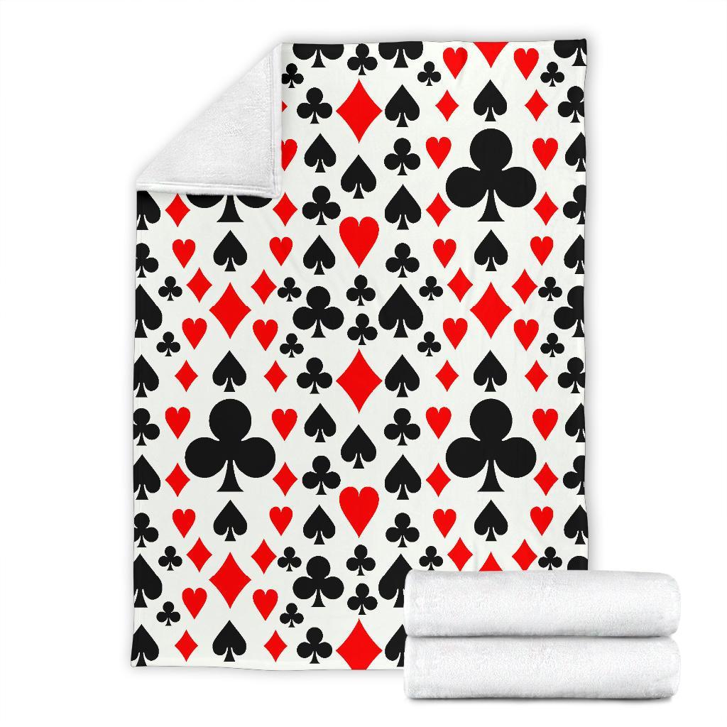 Poker Casino Playing Card Pattern Print Blanket-grizzshop