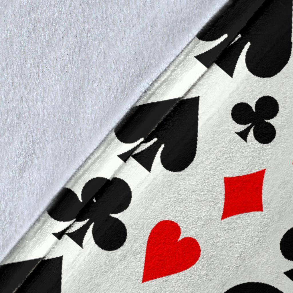 Poker Casino Playing Card Pattern Print Blanket-grizzshop