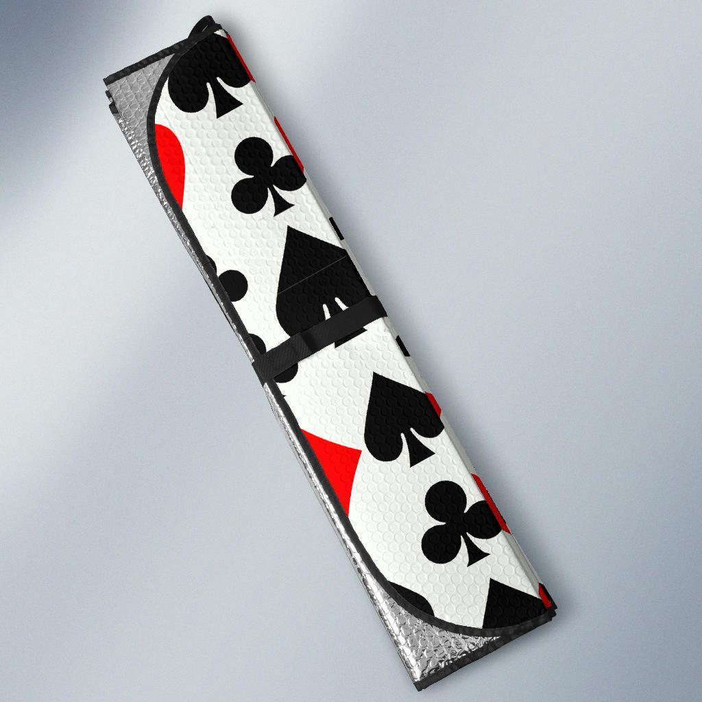 Poker Casino Playing Card Pattern Print Car Sun Shade-grizzshop