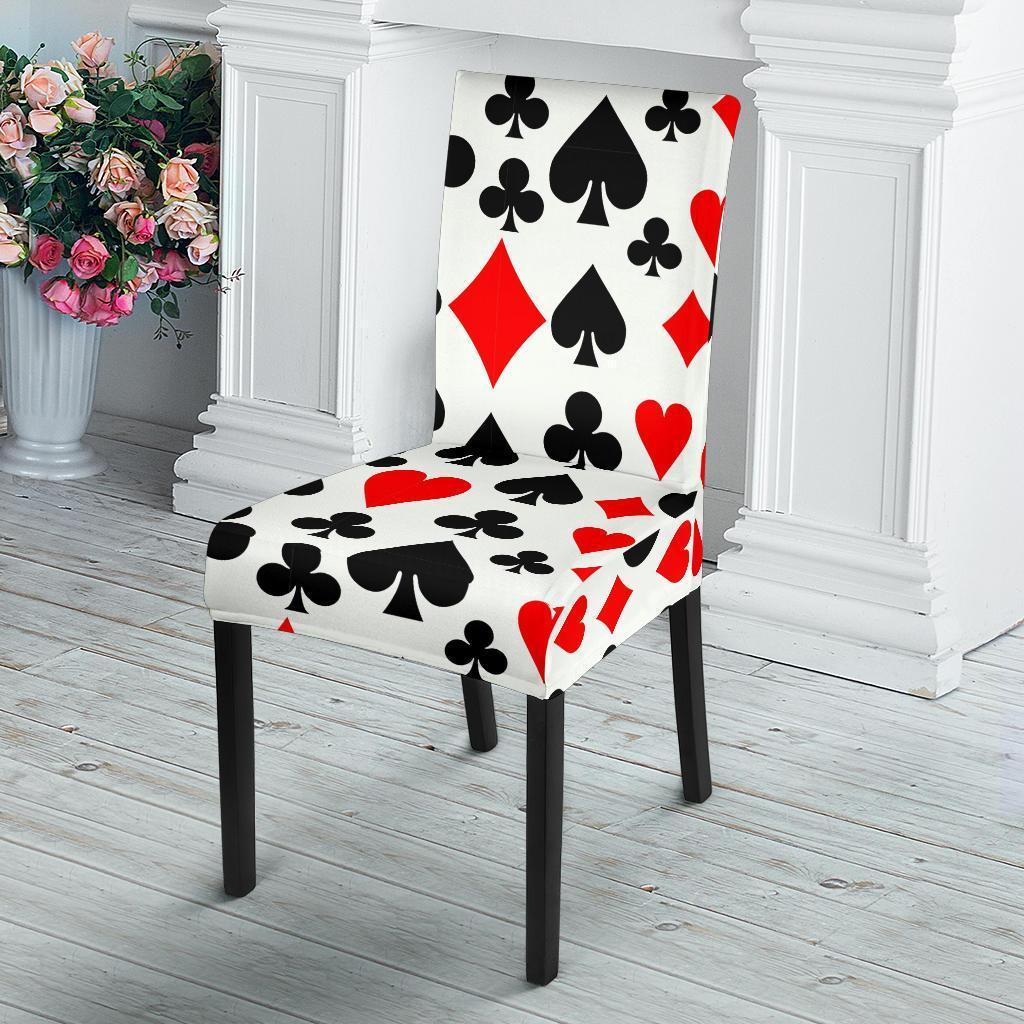 Poker Casino Playing Card Pattern Print Chair Cover-grizzshop