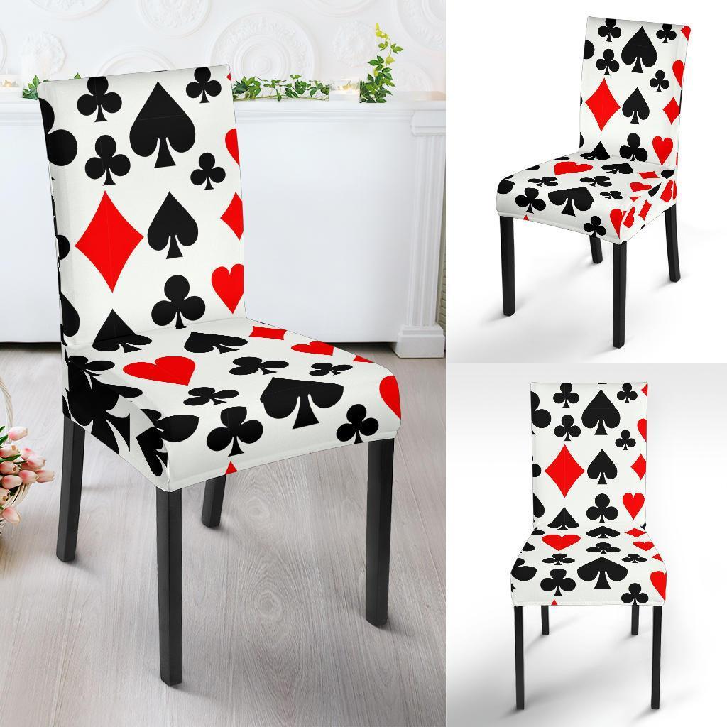 Poker Casino Playing Card Pattern Print Chair Cover-grizzshop