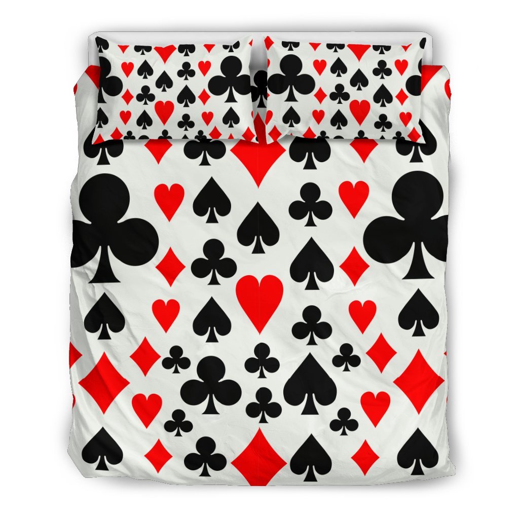 Poker Casino Playing Card Pattern Print Duvet Cover Bedding Set-grizzshop