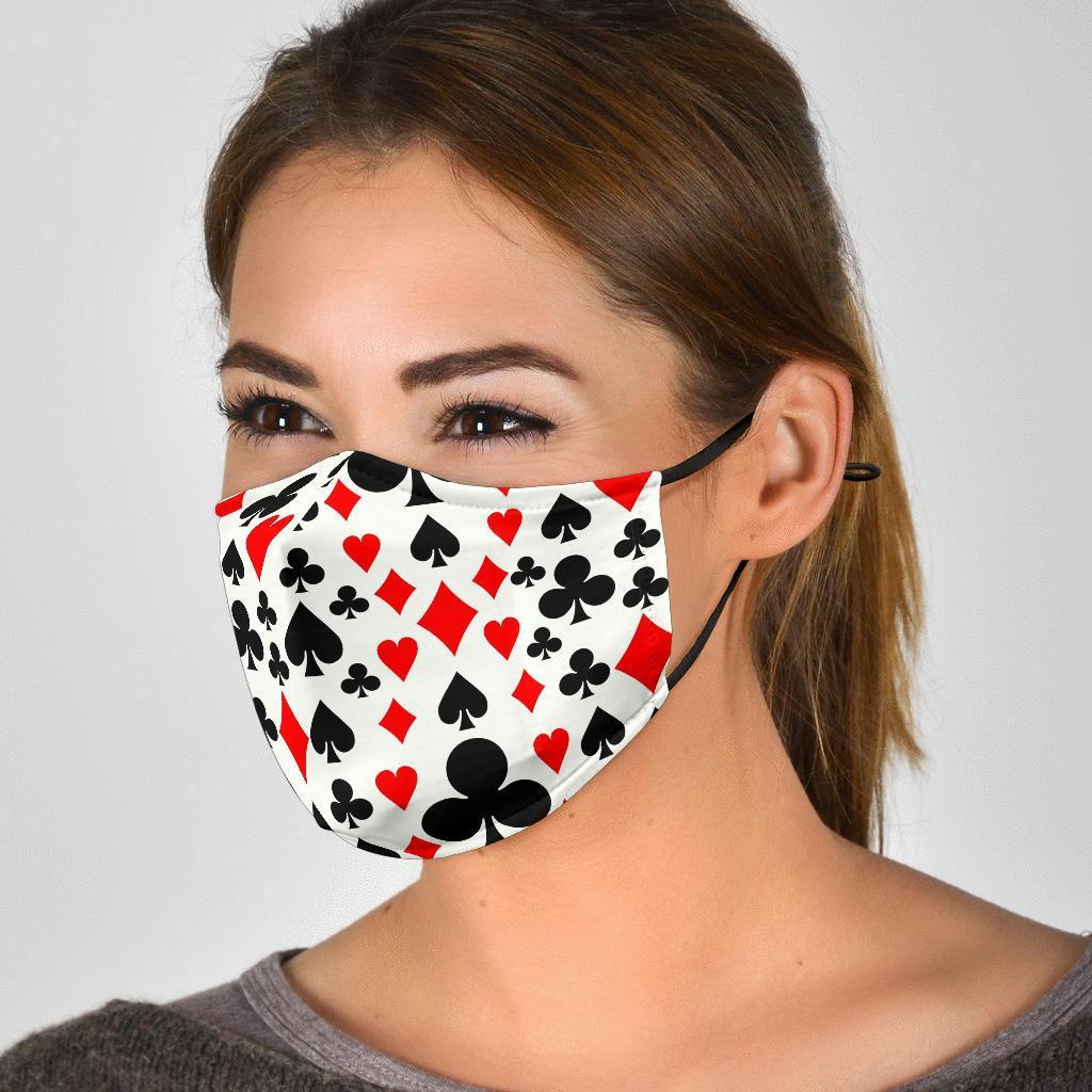 Poker Casino Playing Card Pattern Print Face Mask-grizzshop