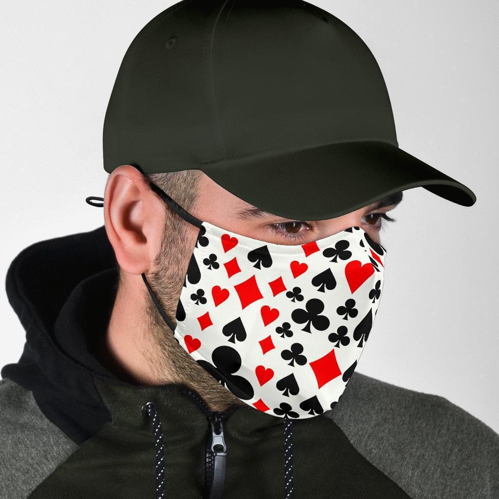 Poker Casino Playing Card Pattern Print Face Mask-grizzshop