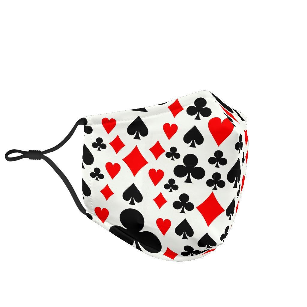 Poker Casino Playing Card Pattern Print Face Mask-grizzshop