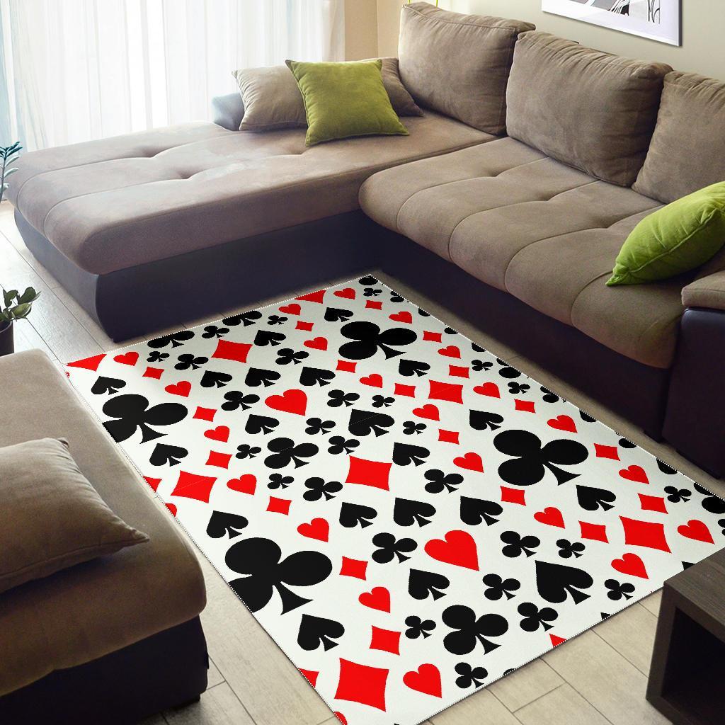 Poker Casino Playing Card Pattern Print Floor Mat-grizzshop