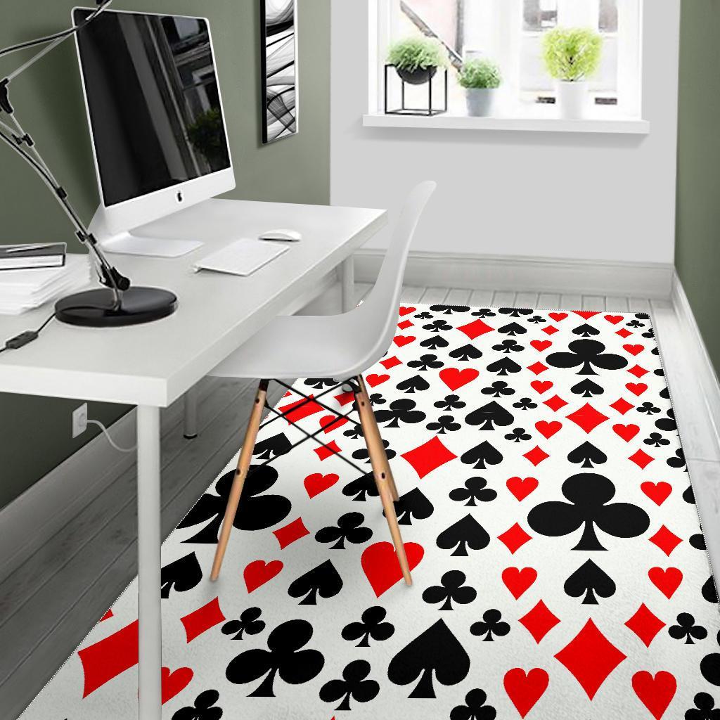 Poker Casino Playing Card Pattern Print Floor Mat-grizzshop