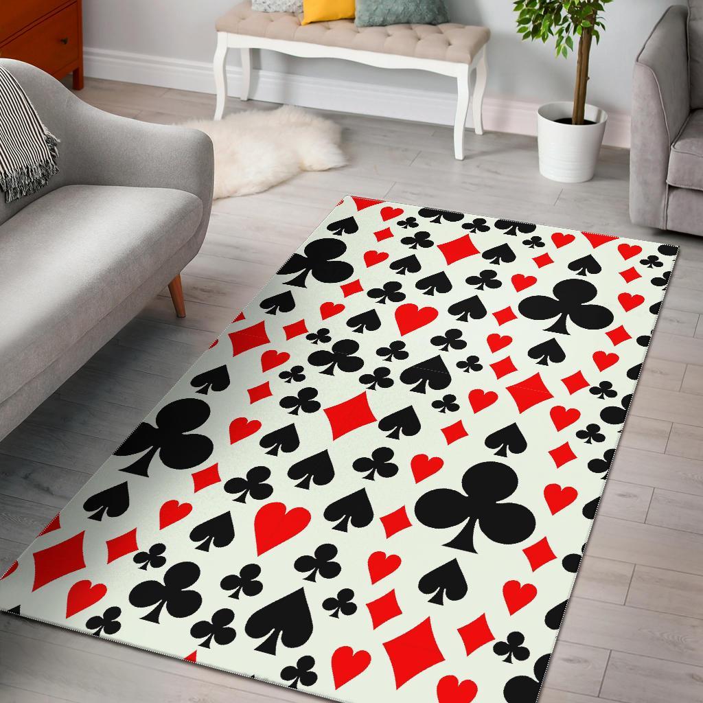 Poker Casino Playing Card Pattern Print Floor Mat-grizzshop