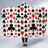 Poker Casino Playing Card Pattern Print Hooded Blanket-grizzshop