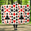 Poker Casino Playing Card Pattern Print Hooded Blanket-grizzshop