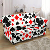 Poker Casino Playing Card Pattern Print Loveseat Cover-grizzshop