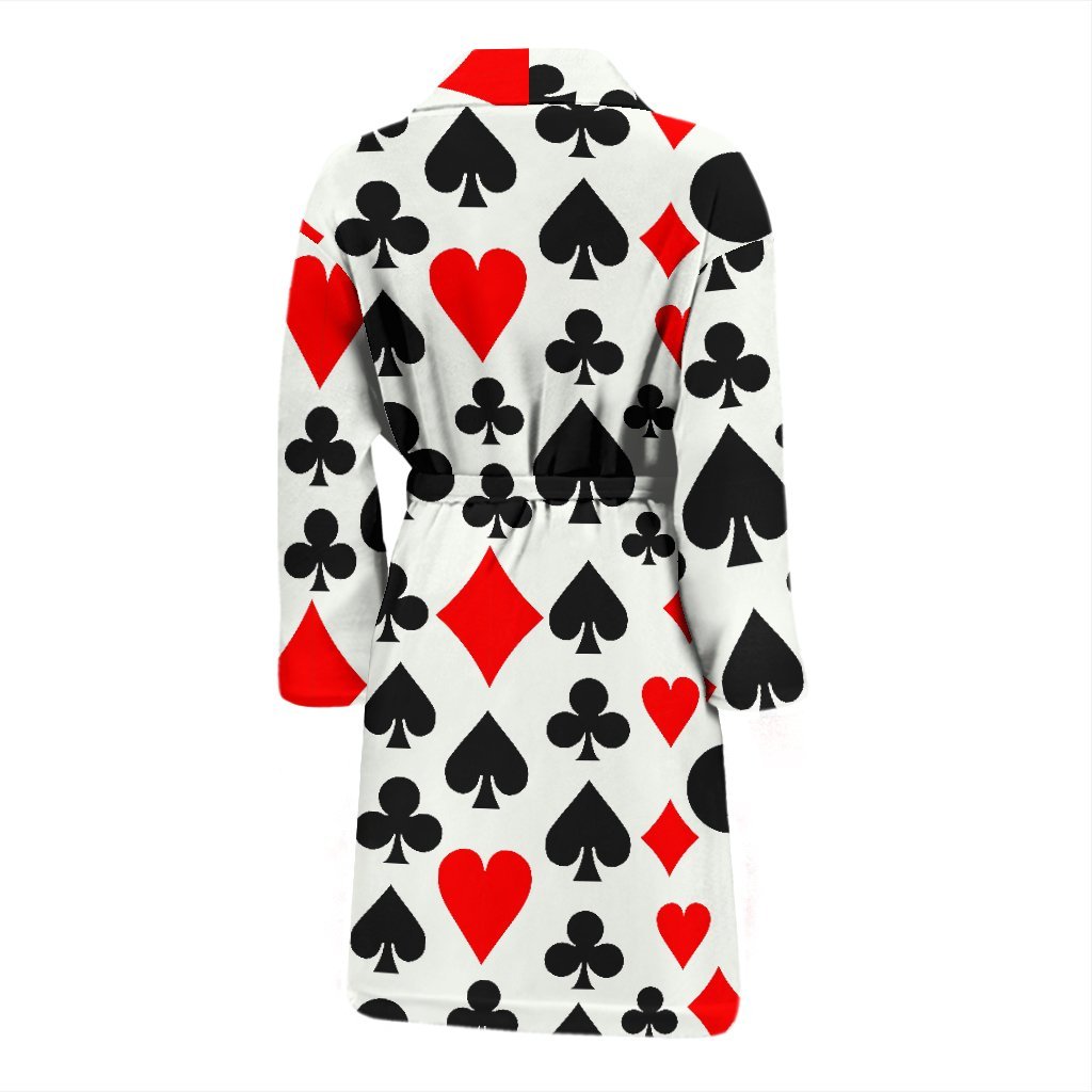 Poker Casino Playing Card Pattern Print Men Long Robe-grizzshop