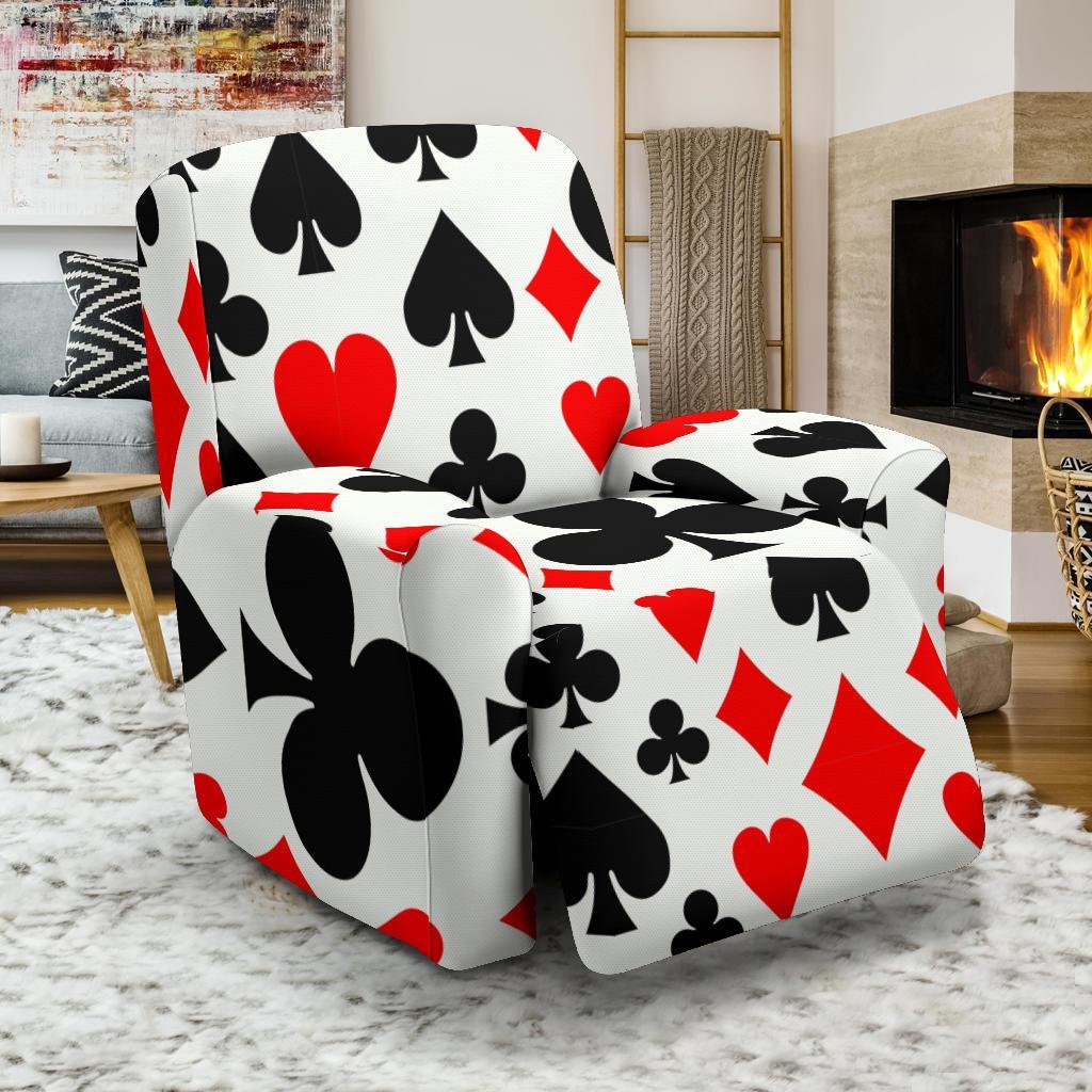 Poker Casino Playing Card Pattern Print Recliner Cover-grizzshop