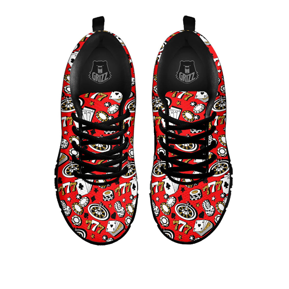 Poker Casino Print Pattern Black Sneaker-grizzshop