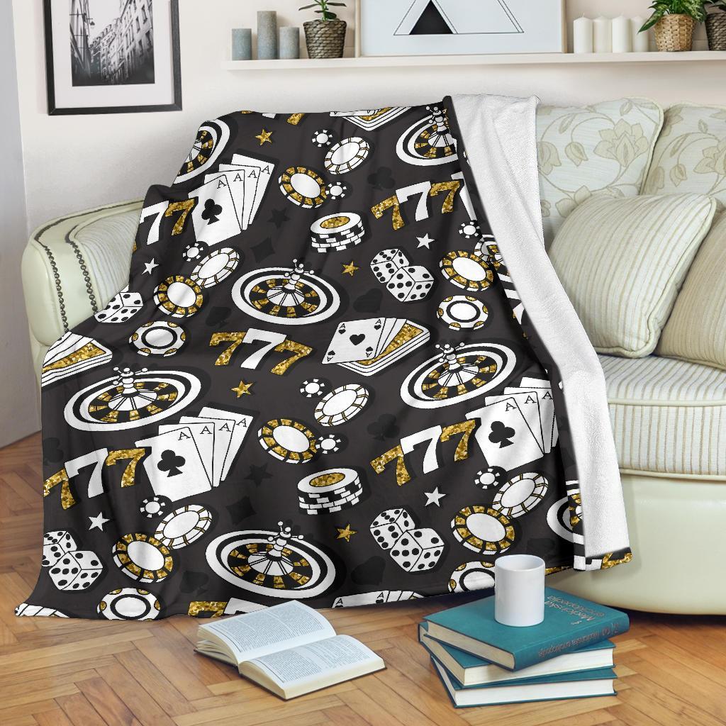 Poker Casino Print Pattern Blanket-grizzshop