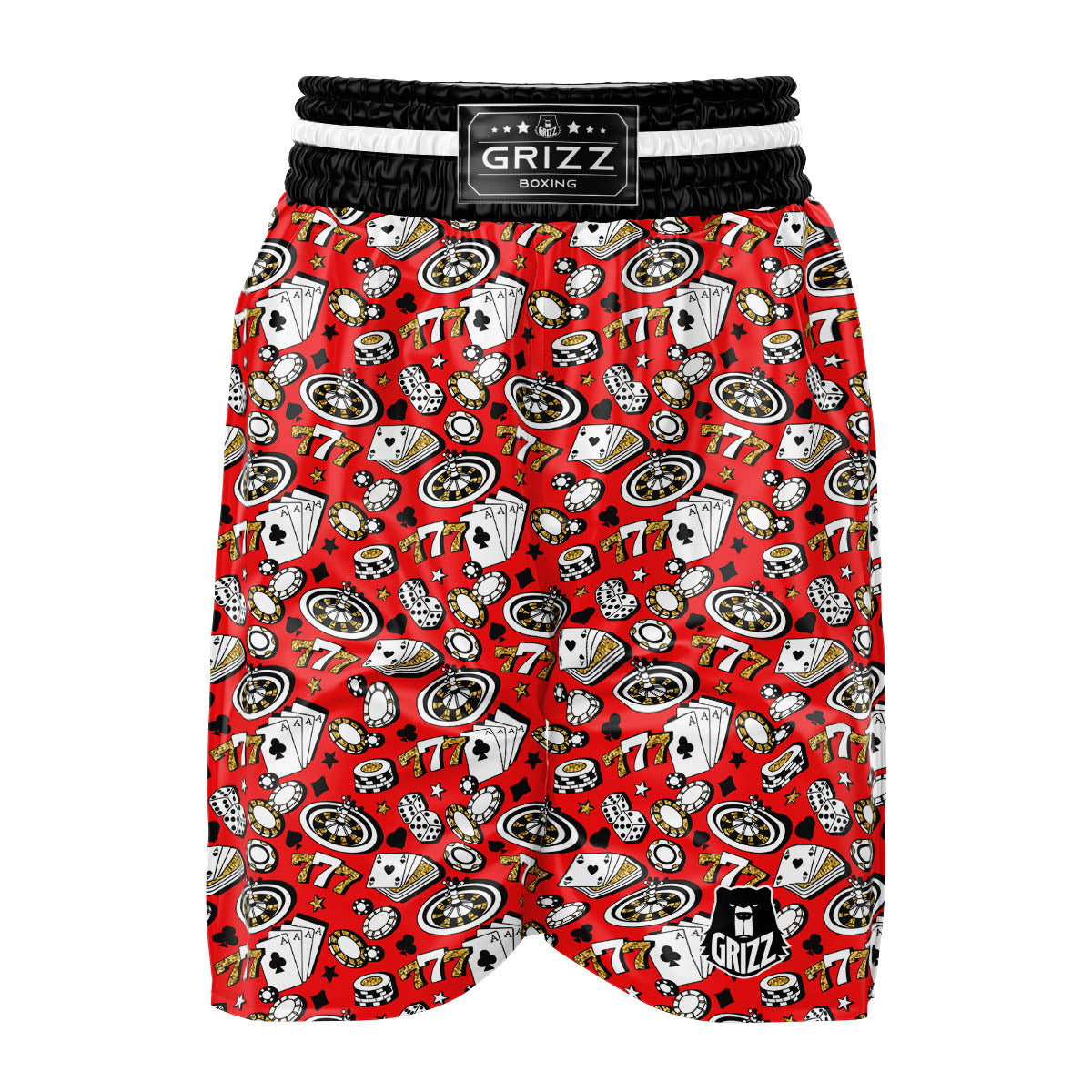 Poker Casino Print Pattern Boxing Shorts-grizzshop