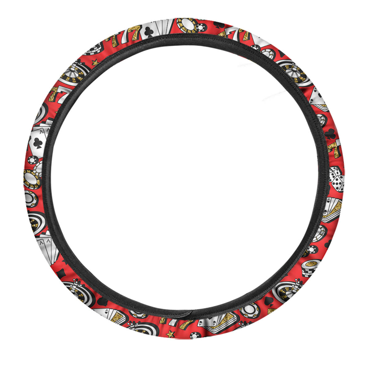 Poker Casino Print Pattern Car Steering Wheel Cover-grizzshop