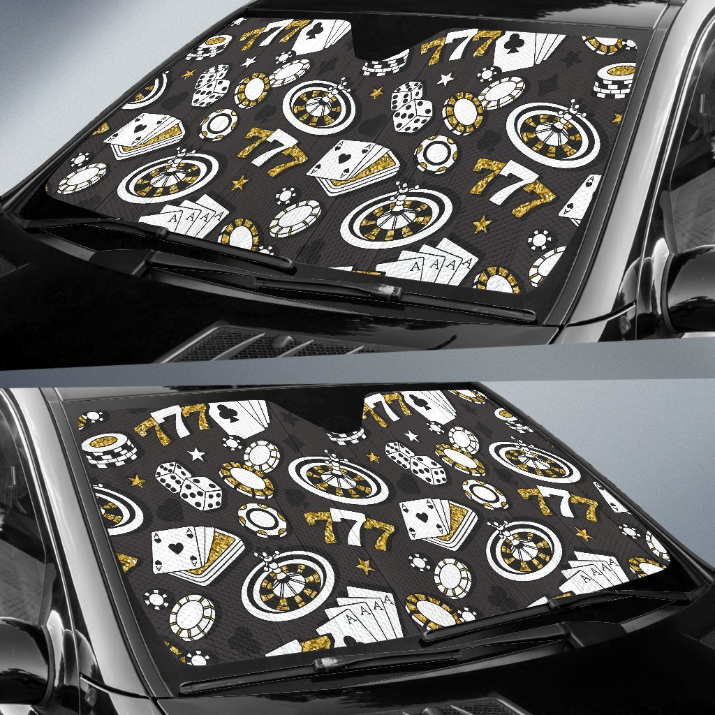 Poker Casino Print Pattern Car Sun Shade-grizzshop