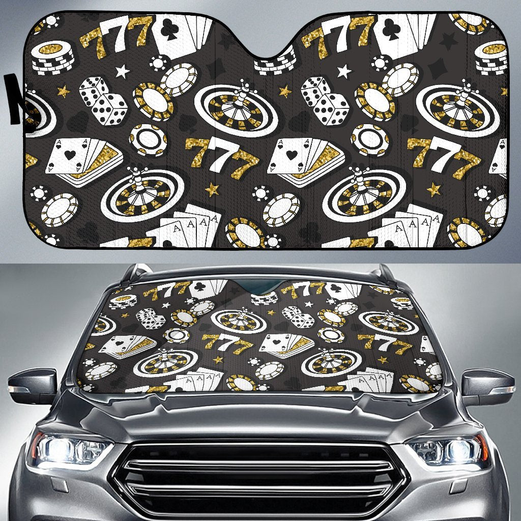 Poker Casino Print Pattern Car Sun Shade-grizzshop