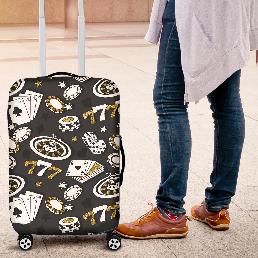 Poker Casino Print Pattern Luggage Cover Protector-grizzshop