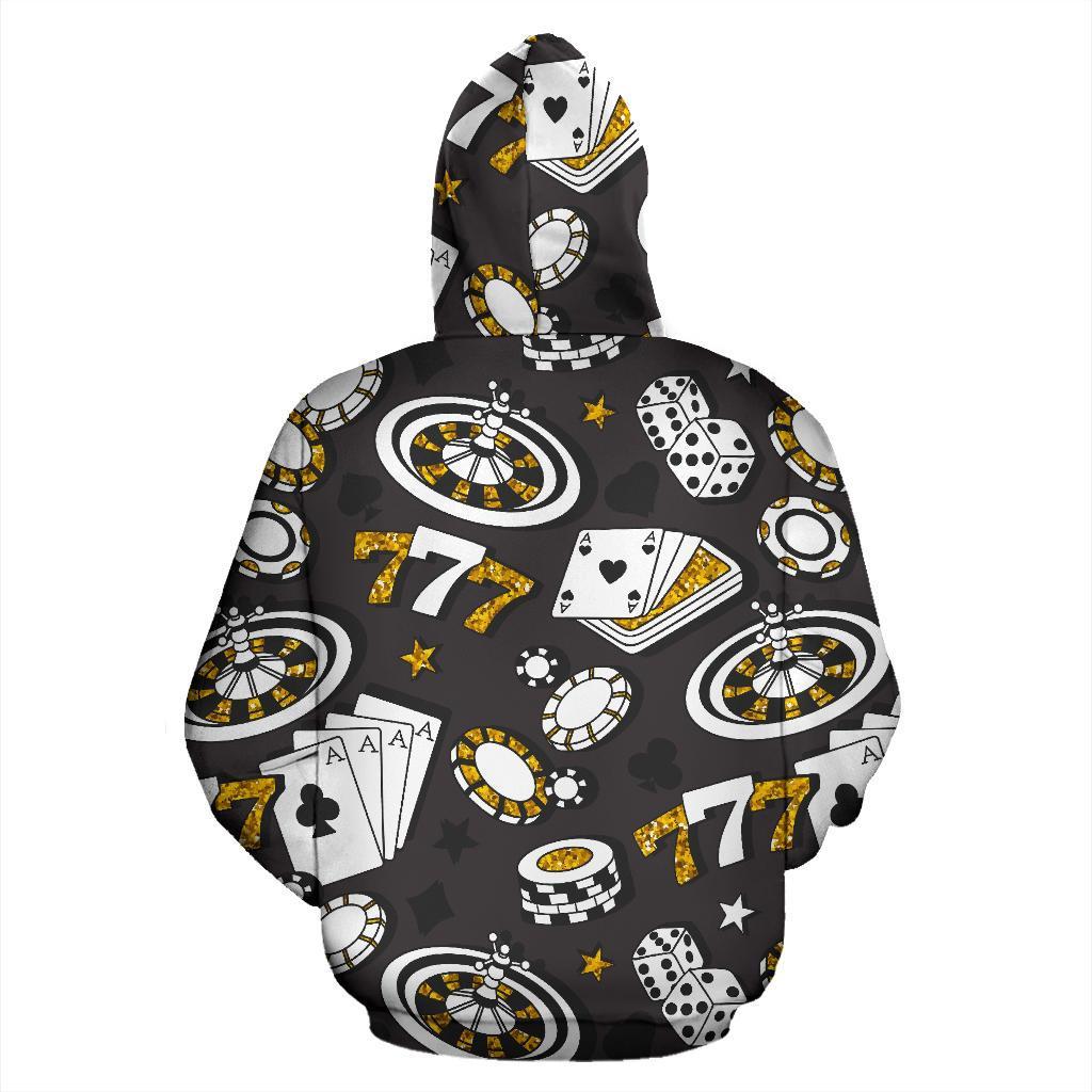 Poker Casino Print Pattern Men Women Pullover Hoodie-grizzshop