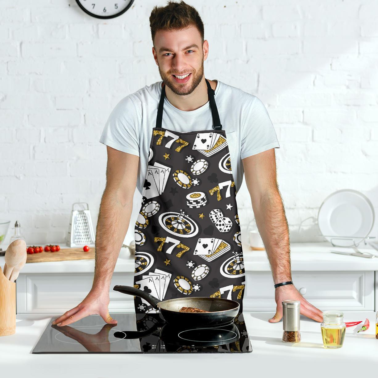 Poker Casino Print Pattern Men's Apron-grizzshop