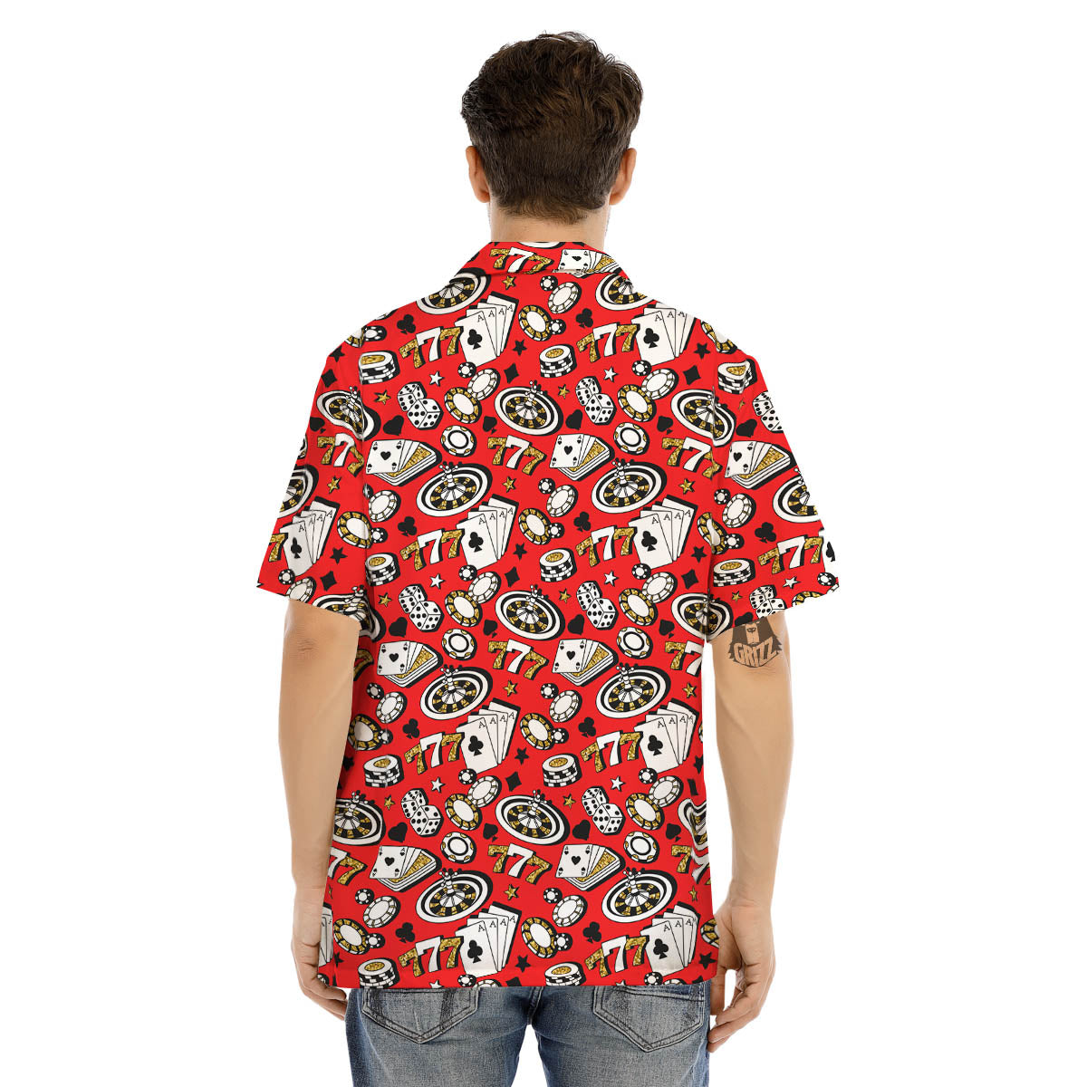 Poker Casino Print Pattern Men's Hawaiian Shirt-grizzshop