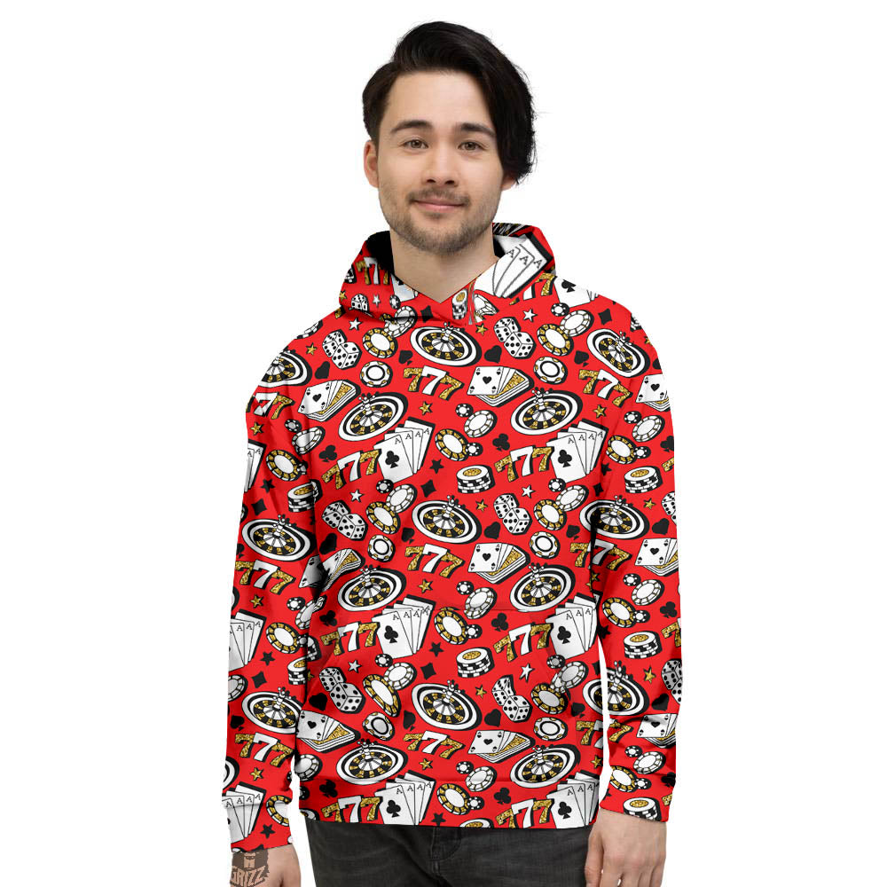 Poker Casino Print Pattern Men's Hoodie-grizzshop