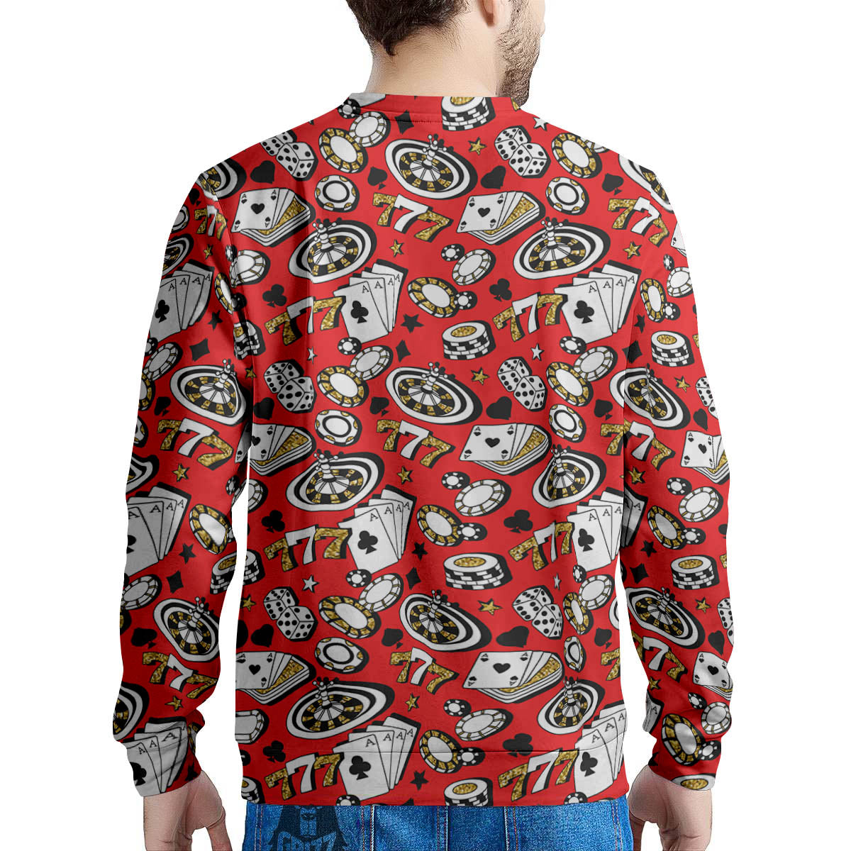 Poker Casino Print Pattern Men's Sweatshirt-grizzshop