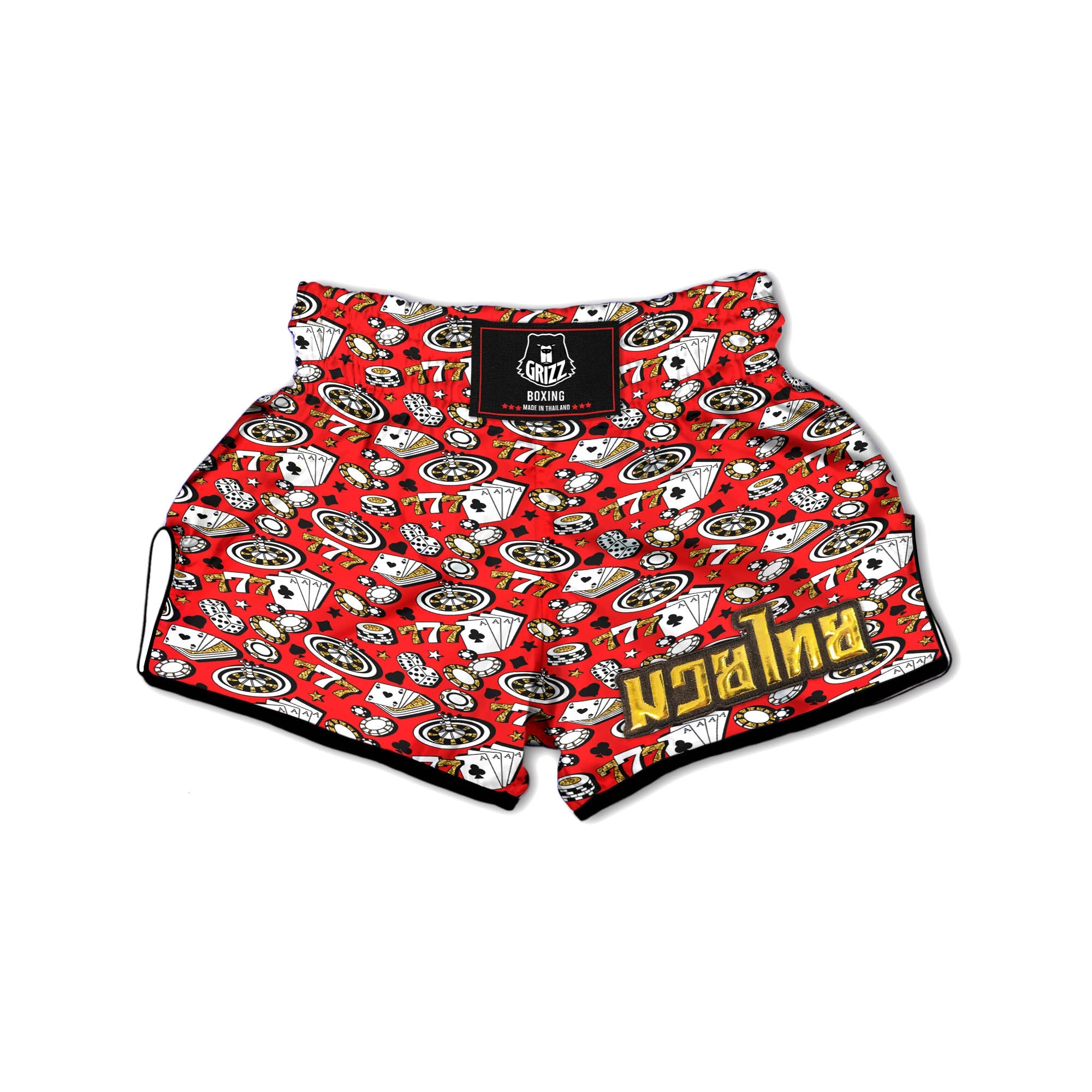 Poker Casino Print Pattern Muay Thai Boxing Shorts-grizzshop
