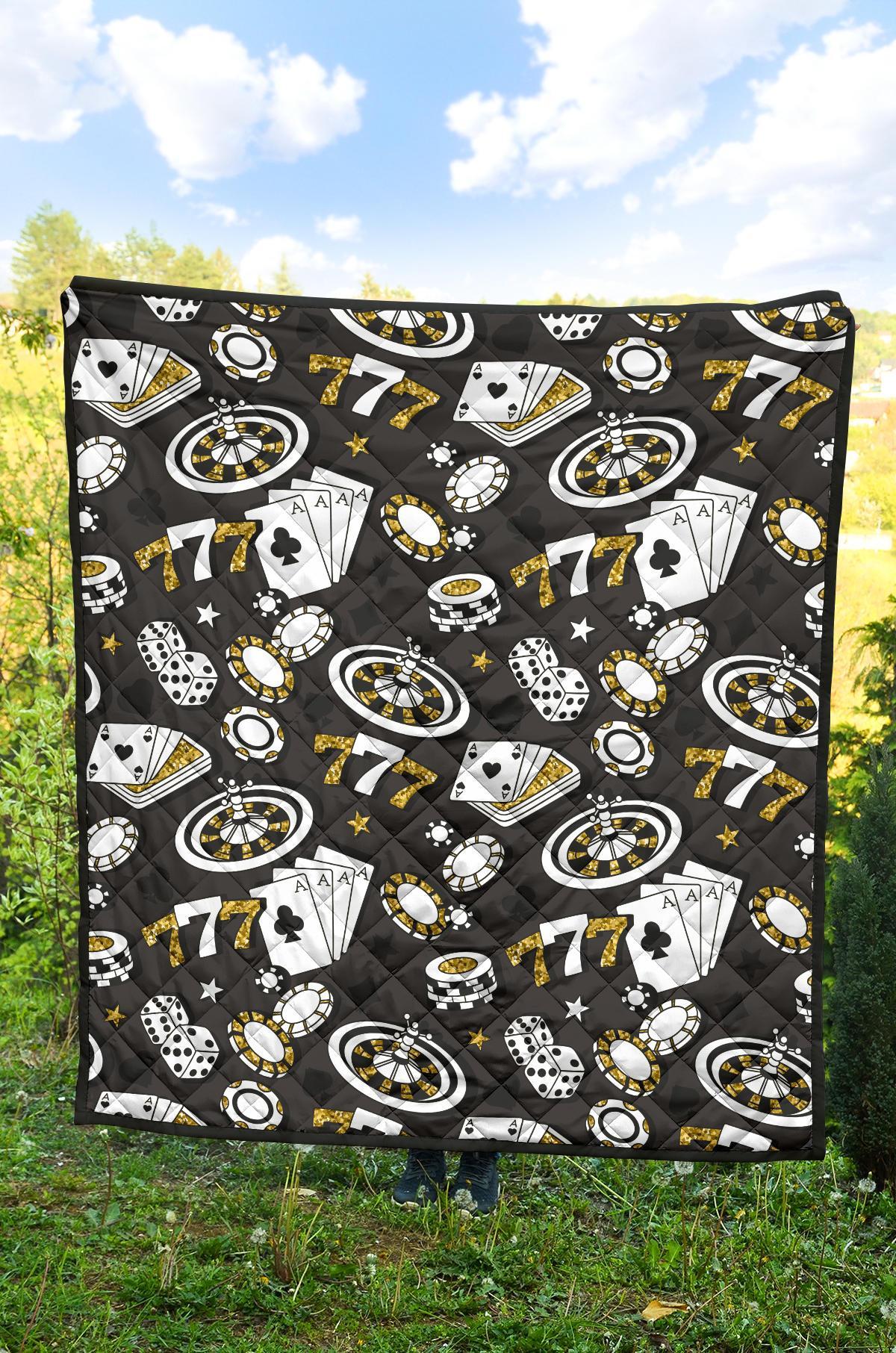 Poker Casino Print Pattern Quilt-grizzshop