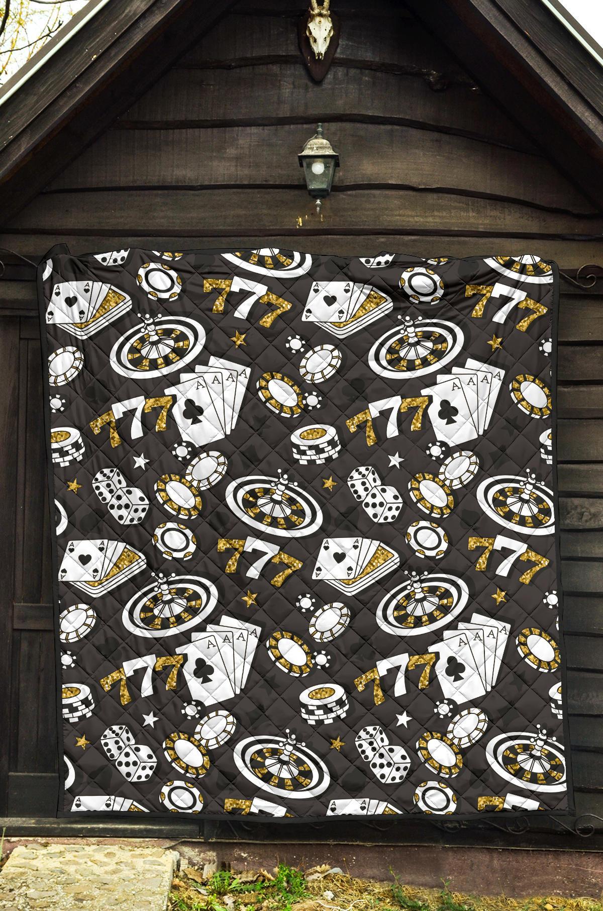 Poker Casino Print Pattern Quilt-grizzshop