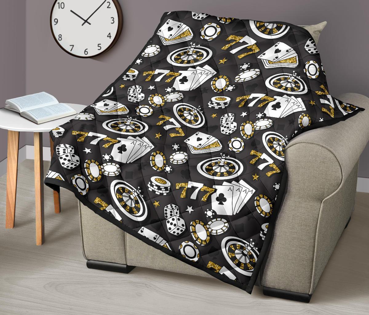 Poker Casino Print Pattern Quilt-grizzshop