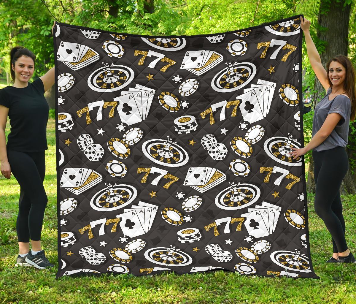 Poker Casino Print Pattern Quilt-grizzshop