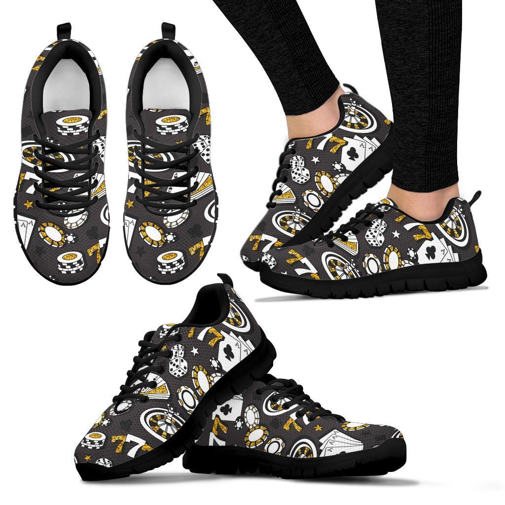 Poker Casino Print Pattern Sneaker Shoes For Men Women-grizzshop