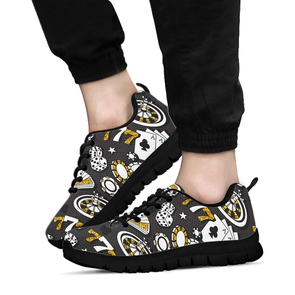 Poker Casino Print Pattern Sneaker Shoes For Men Women-grizzshop