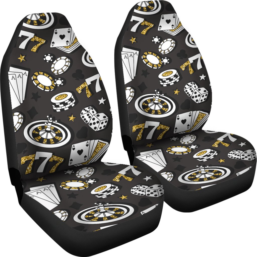 Poker Casino Print Pattern Universal Fit Car Seat Covers-grizzshop