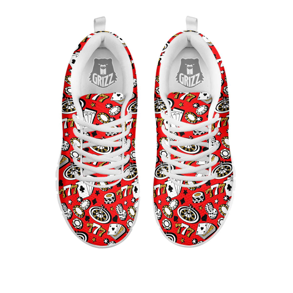 Poker Casino Print Pattern White Sneaker-grizzshop